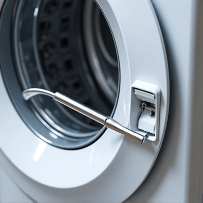 Certified technician efficiently repairing a washing machine drainage or spin cycle issue with professional tools.