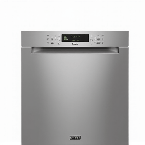 Close-up of a certified technician inspecting dishwasher components during a professional repair service.