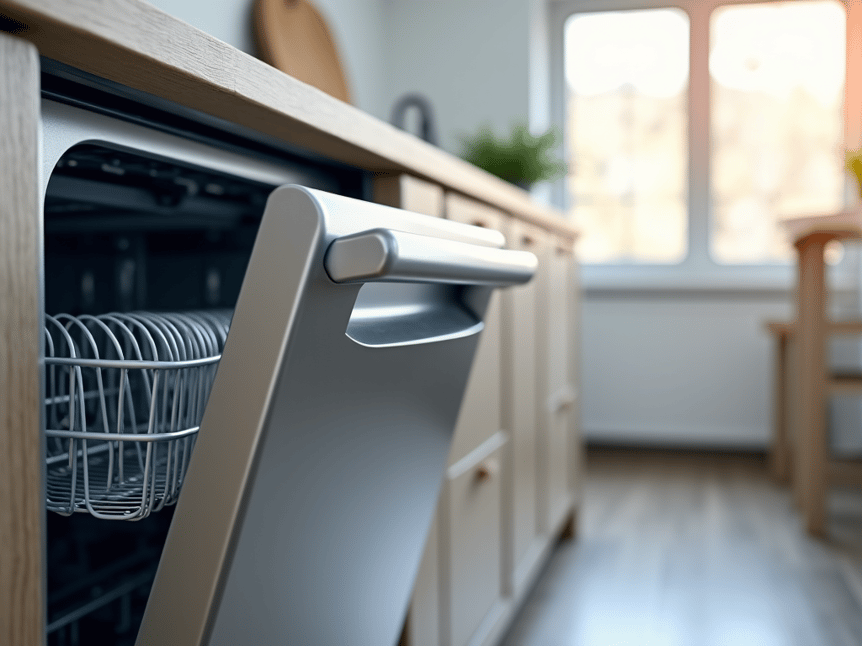 Expert technician performing fast dishwasher repair service in an Elk Grove home.
