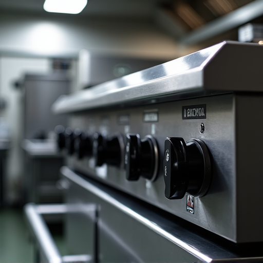 A technician performing precise calibration on a commercial kitchen range for a Sacramento facility.