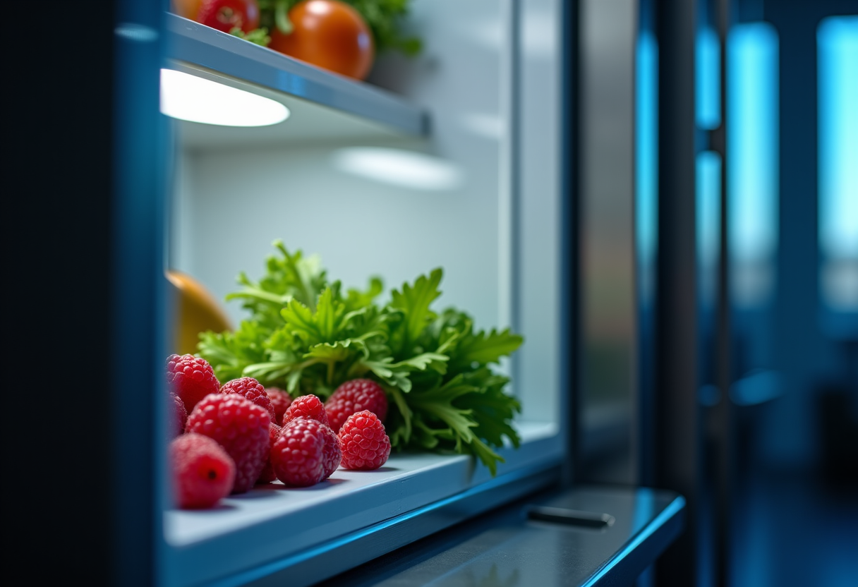 A technician providing emergency refrigerator repair service in a modern kitchen setting.