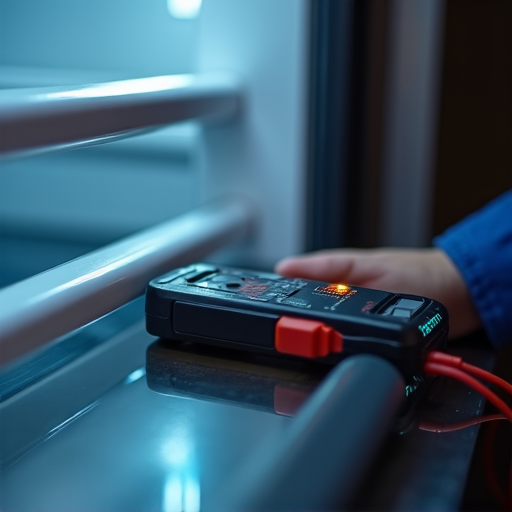 An expert, certified appliance repair technician in Sacramento carefully inspecting the internal components of a high-end refrigerator, highlighting precision service.