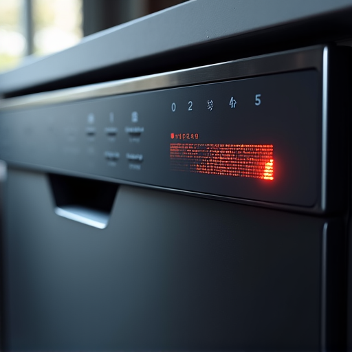 Technician quickly diagnosing complex error codes on a control panel, ensuring rapid, same-day dishwasher repair response for Roseville residents.