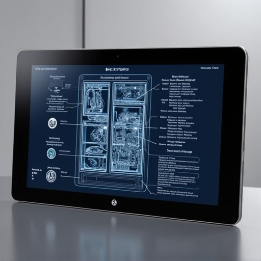 Certified technician using diagnostic software on a GE appliance in the Sacramento area.
