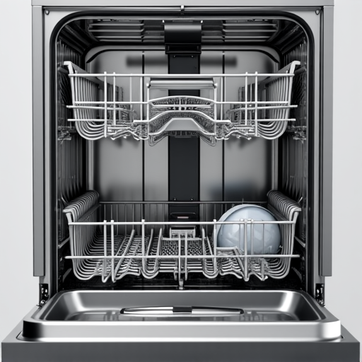 Technician servicing a dishwasher in a North Highlands kitchen.
