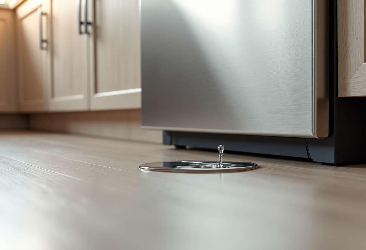 Expert technician providing fast, 24/7 emergency dishwasher leak repair in a Sacramento kitchen.
