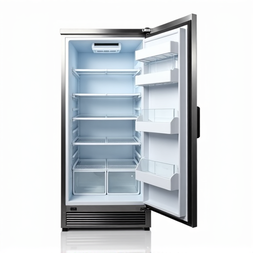 Licensed technician performing emergency freezer repair, checking diagnostic panel for cooling issues in a Sacramento home.