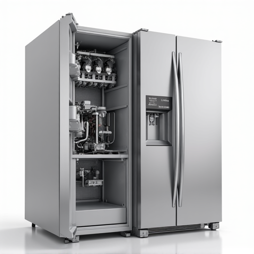 Emergency refrigerator repair technician working on a unit for 24/7 service in Sacramento.