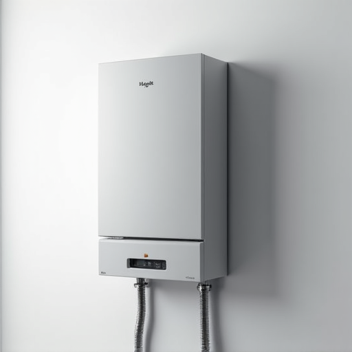 Licensed technician performing expert diagnostic on a modern tankless water heater unit. The image focuses on detailed service work emphasizing professional appliance repair expertise.
