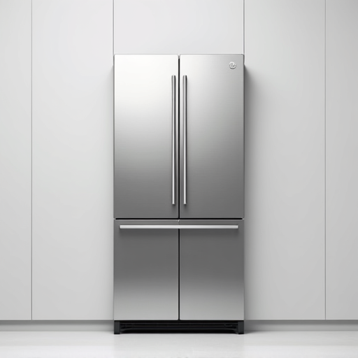 Close-up on a high-end GE Monogram built-in refrigerator cooling system being serviced by a professional appliance repair expert.