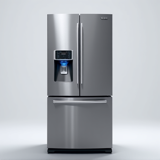 Licensed technician using diagnostic software on a GE Profile refrigerator for expert repair in Sacramento.