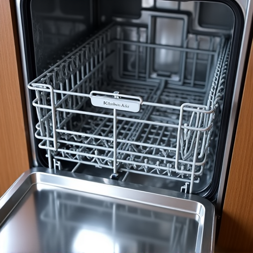 Finished repair on a KitchenAid dishwasher in Roseville, demonstrating a clean workspace and fully operational unit after professional service.
