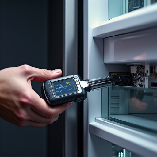 24/7 LG Refrigerator Ice Maker Repair near 95826. Close-up on a repaired LG refrigerator ice maker component ready for rapid cooling and validation after service.