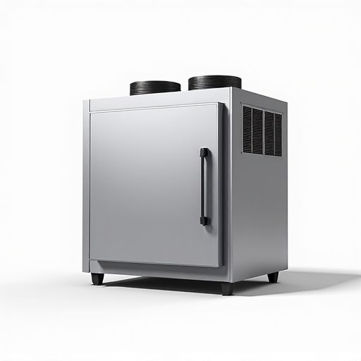 Close-up of certified technician inspecting the sealed system of a modern refrigerator.