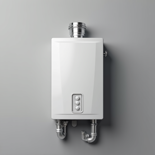 Certified professional inspecting the gas connections of a residential water heater during an emergency repair service.