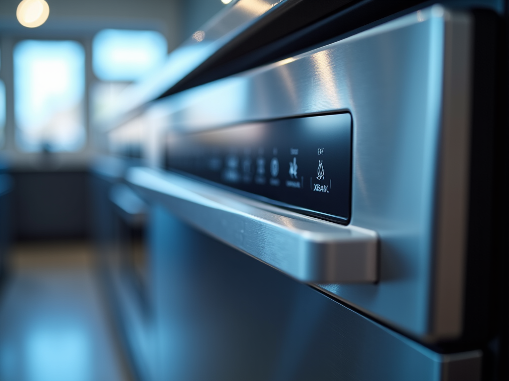 A licensed appliance repair technician service a modern, stainless steel dishwasher in a bright kitchen, ready for same-day service in Roseville.