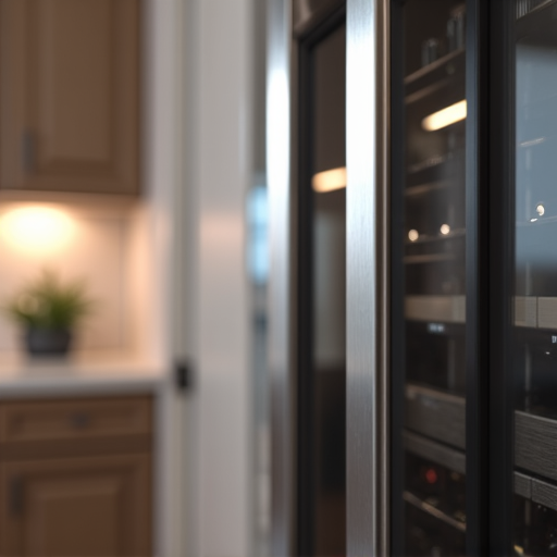 Professional repair on a built-in Sub-Zero wine cooler showcasing precise temperature calibration in a Sacramento luxury home.