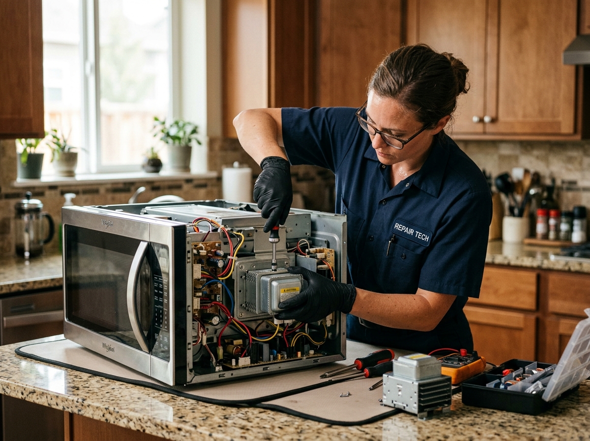 Microwave not heating repair due to magnetron failure in Sacramento.