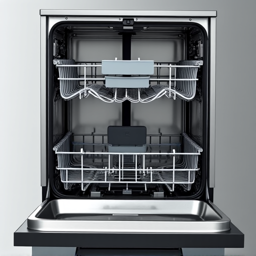 Close up of a licensed technician inspecting high-end European dishwasher components.