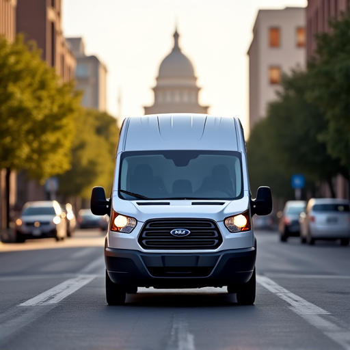 Luxe Appliances Repairs branded service van parked near the California State Capitol building in Sacramento. Our local presence ensures rapid deployment for emergency appliance repairs across the 916 area code.