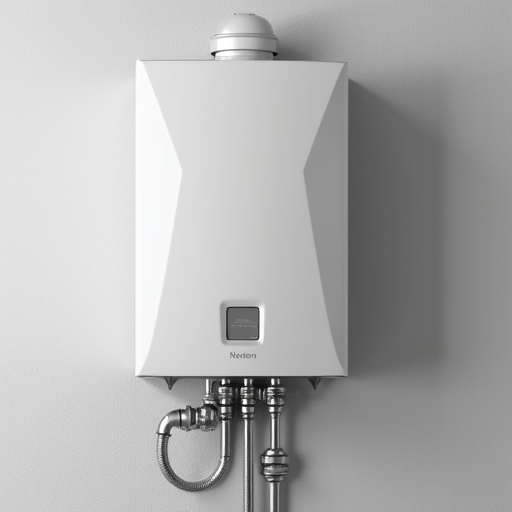 A newly installed, modern tankless water heater unit showcasing efficient, code-compliant venting in a Carmichael home. Same-day installation completed by Luxe Appliances Repairs.