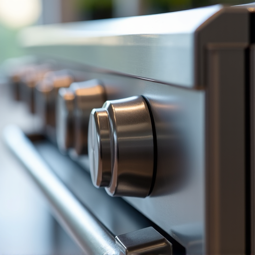 Finished stainless steel luxury oven installation in a high-end Folsom home near the Premium Outlets area. The appliance is perfectly flush with custom cabinetry, showing attention to detail in residential remodels.