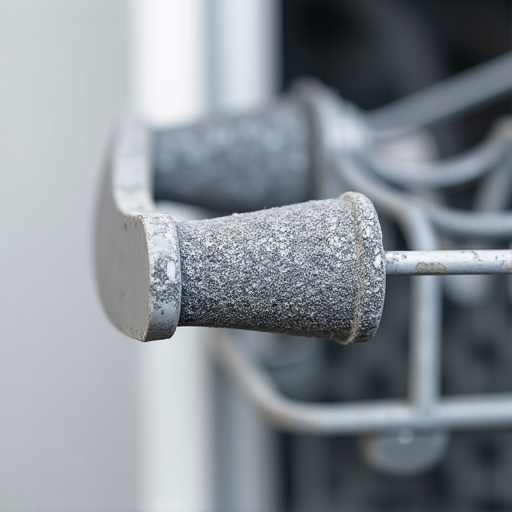 Removal of severe hard water deposits from a dishwasher interior component during a service call in Folsom. We address mineral buildup affecting cleaning performance in CA hard water areas.