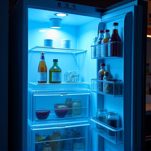 Technician performing 24/7 emergency refrigerator repair late at night in Folsom, CA. Licensed technician diagnosing a critical cooling failure on a high-end Sub-Zero unit to prevent food spoilage.