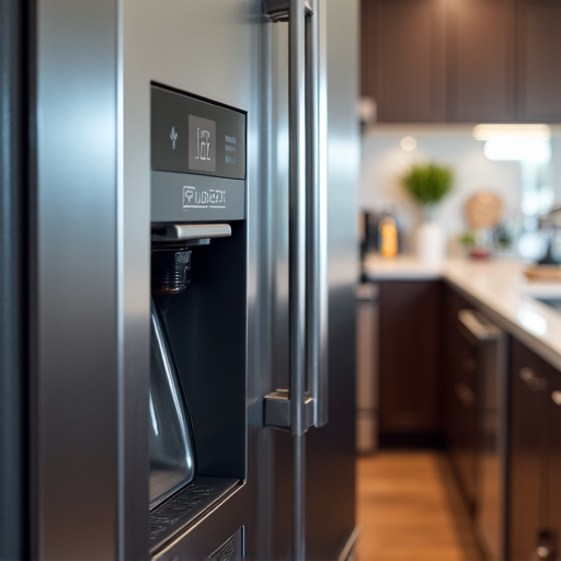 Licensed Luxe technician diagnosing an issue on a built-in wine cooler, highlighting the specialized service available for sophisticated cooling systems in Folsom.