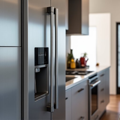 Expert repair of a Sub-Zero luxury refrigerator unit by a licensed technician in the Sacramento area. Focus on the precise calibration of cooling elements.
