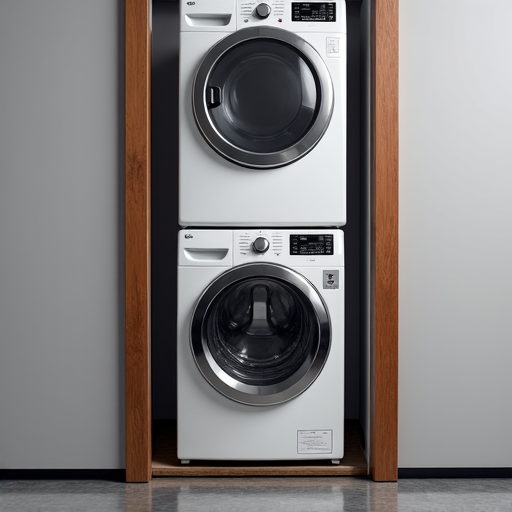 Professional appliance technician carefully removing a heavy dryer unit from a tight space utilizing specialized lifting gear in a Sacramento apartment.