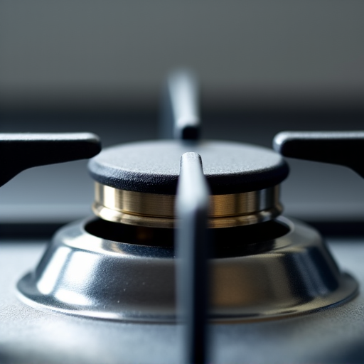 Close-up of a Viking range burner head after deep cleaning and reassembly, ensuring even heat distribution.