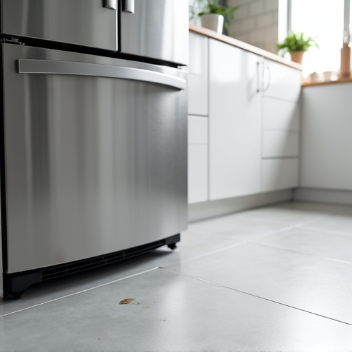 Whirlpool refrigerator water leak repair service addressing drainage issues in a Citrus Heights kitchen.