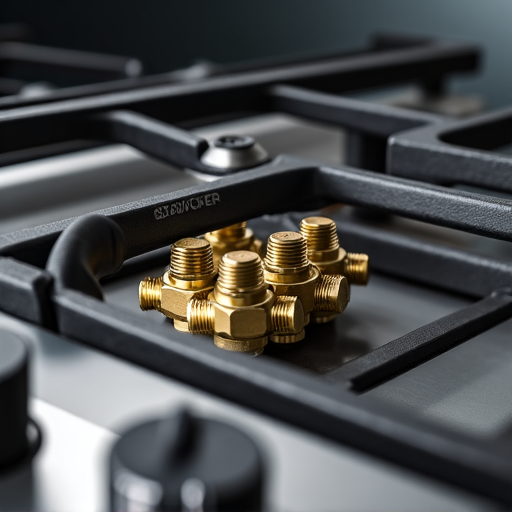 Professional service on a high-end Wolf dual-fuel range, emphasizing detailed internal component access and diagnostics.