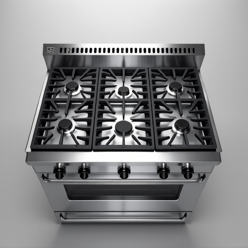 Professional testing electric range calibration and thermostat accuracy in a residential kitchen setting.