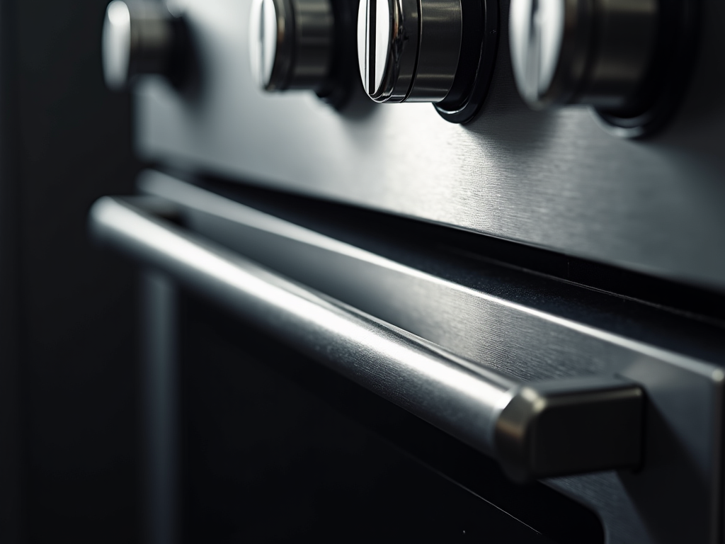 Professional technician inspecting high-end kitchen range for appliance repair service in Rancho Cordova.