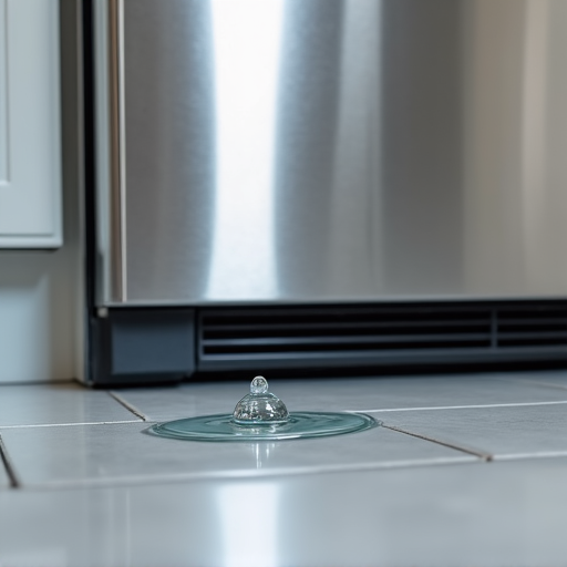 Repairing a water line leak underneath a refrigerator in an East Sacramento home, showcasing our attention to detail in preventing water damage and ensuring proper seal.