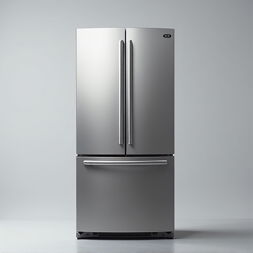 Professional technician servicing a modern refrigerator in a Sacramento kitchen.