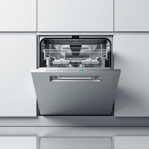 A licensed technician examining a high-end Bosch dishwasher panel in a modern Roseville kitchen.
