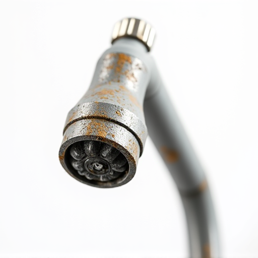 Close-up showing mineral buildup on a dishwasher spray arm common in Sacramento hard water areas.