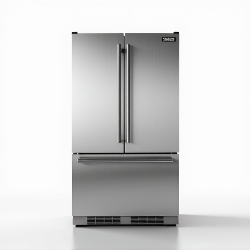 Certified technician performing Sub-Zero refrigerator repair in a luxury kitchen environment.