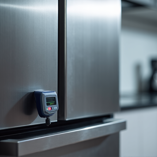 Technician expertly servicing a high-end refrigerator, showcasing advanced diagnostic tools and genuine OEM parts inventory for quick repairs in North Highlands.