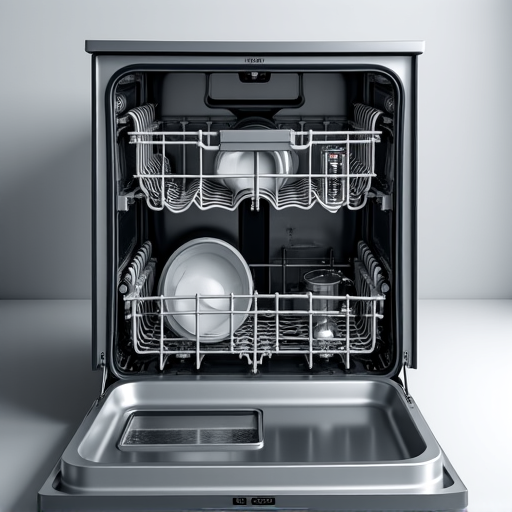 Licensed technician inspecting a modern dishwasher unit for leaks in a West Sacramento home.