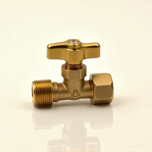 A close-up of an expert hand shutting off the gas valve on a residential water heater during an emergency situation.